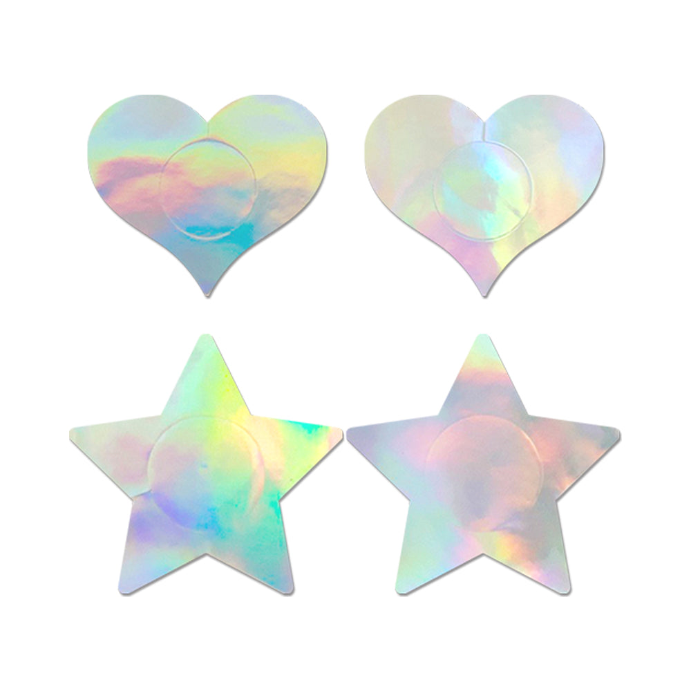 Fashion Pasties Set Holographic Star & Heart
