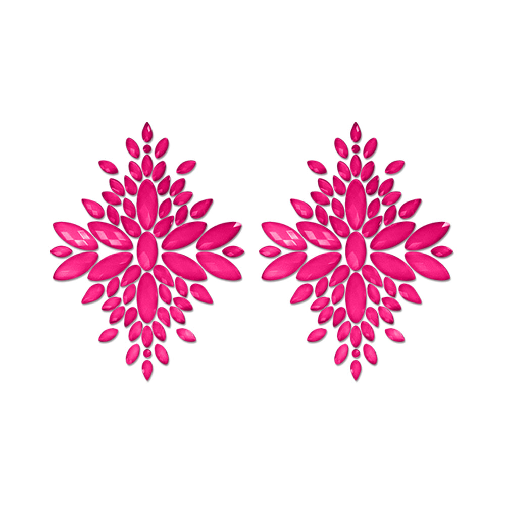 Fashion Pasties Set Neon Pink Crystal Pasties