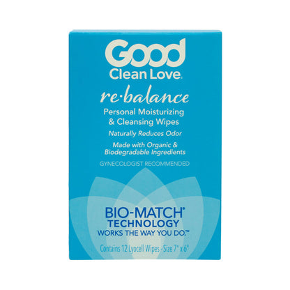 Good Clean Love Rebalance Personal Moisturizing &amp; Cleansing Wipes 12-pack