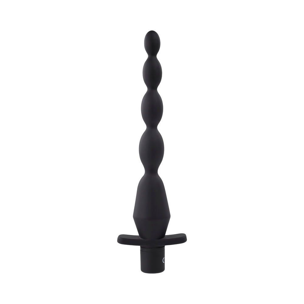 Selopa Vibrating Butt Beads Rechargeable Anal Silicone Black