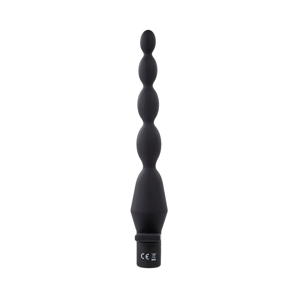 Selopa Vibrating Butt Beads Rechargeable Anal Silicone Black