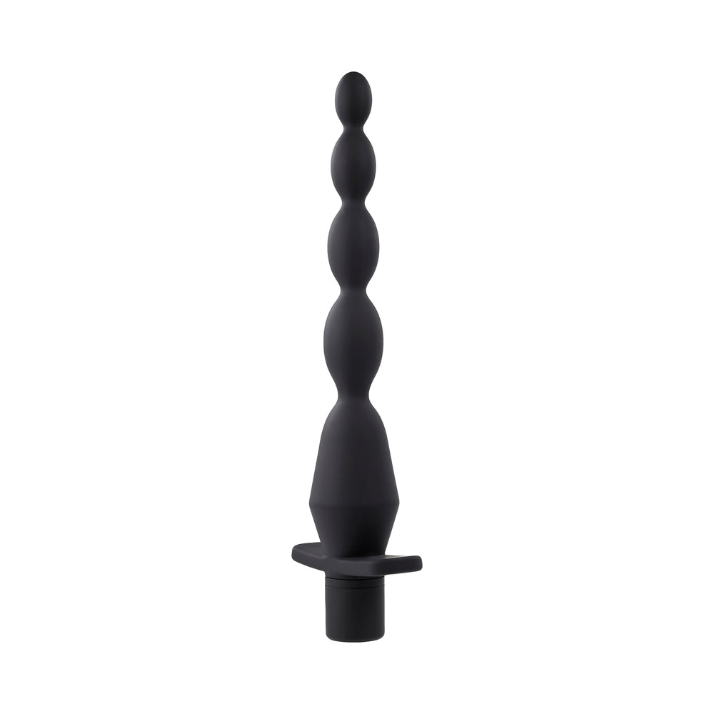 Selopa Vibrating Butt Beads Rechargeable Anal Silicone Black
