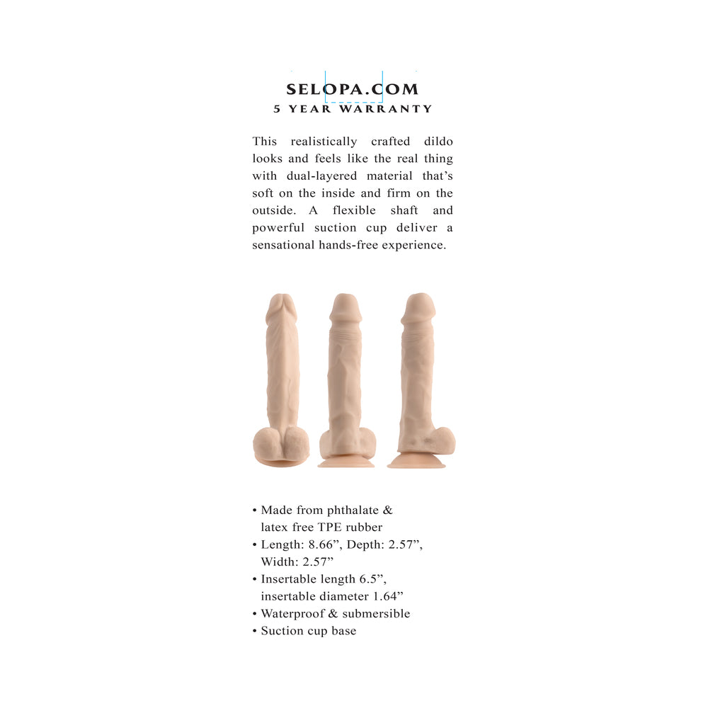 Selopa 6.5 In. Natural Feel Dildo Light