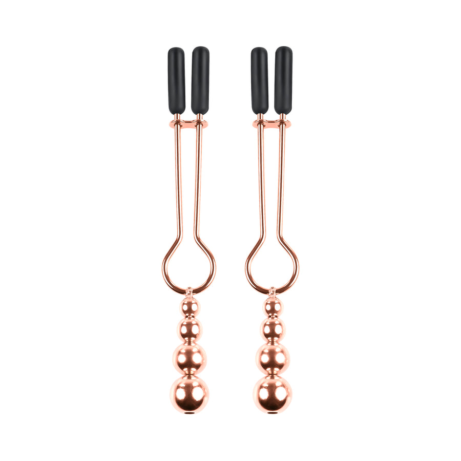 Selopa Beaded Nipple Clamps Stainless Steel Rose Gold