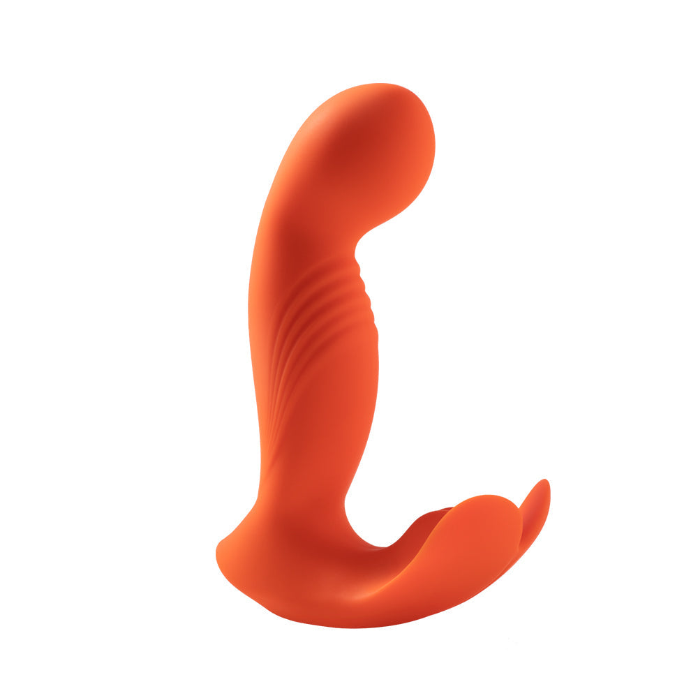 Crave 3 G-Spot Vibrator With Rotating Massage Head & Clit Tickler - Orange