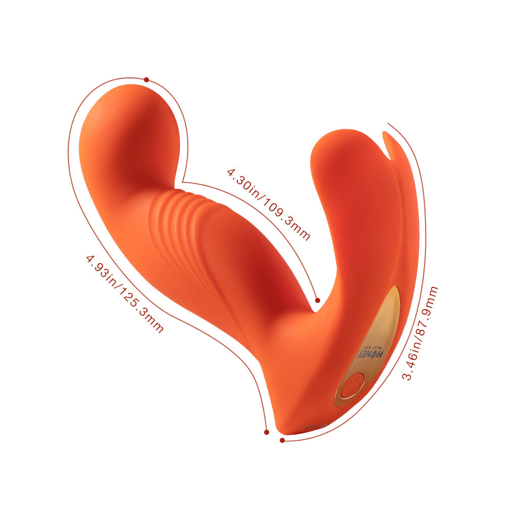 Crave 3 G-Spot Vibrator With Rotating Massage Head & Clit Tickler - Orange