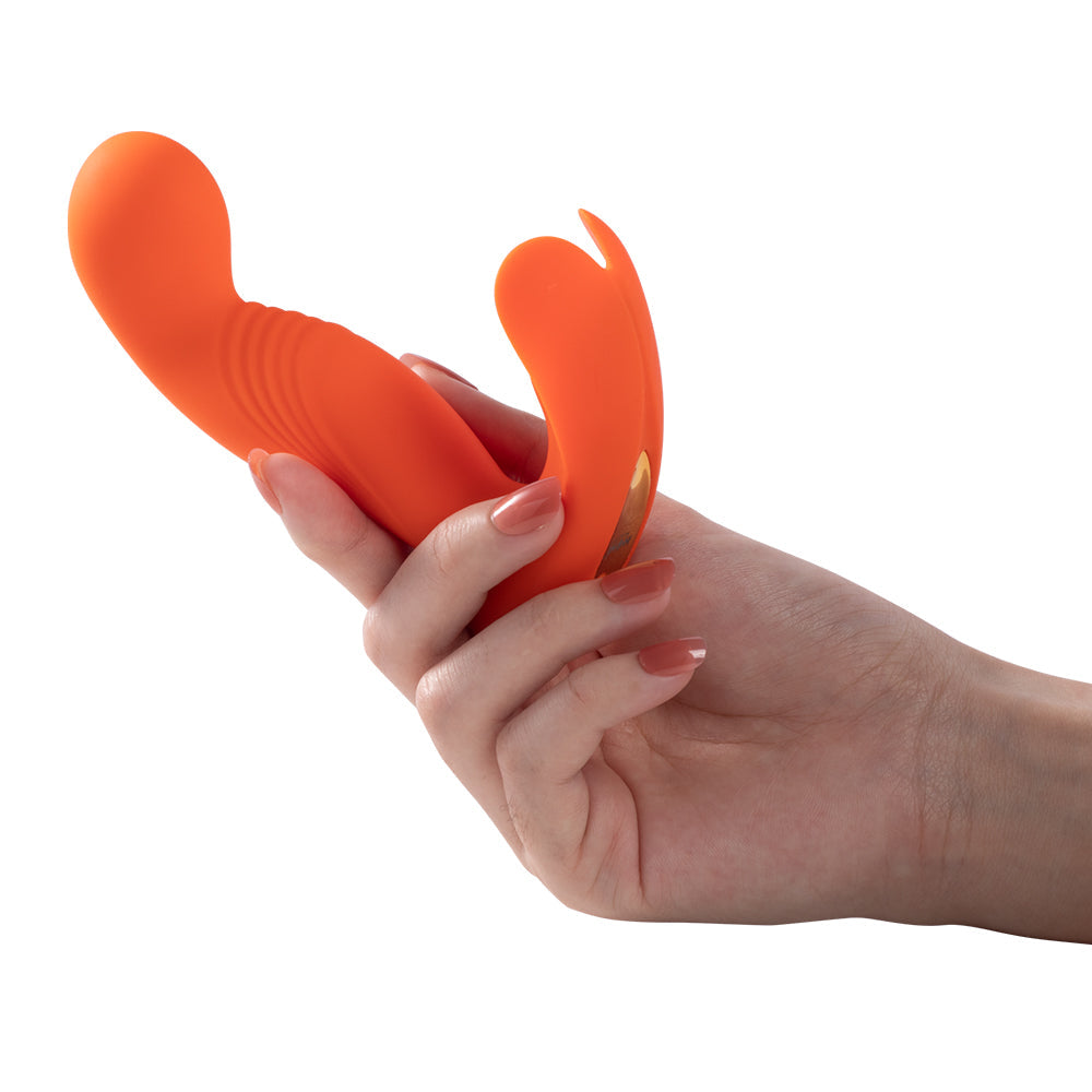 Crave 3 G-Spot Vibrator With Rotating Massage Head & Clit Tickler - Orange