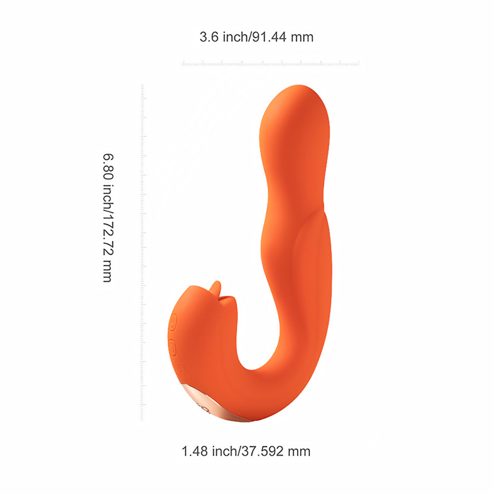 Joi Rotating Head G-Spot Vibrator And Clit Licker Orange