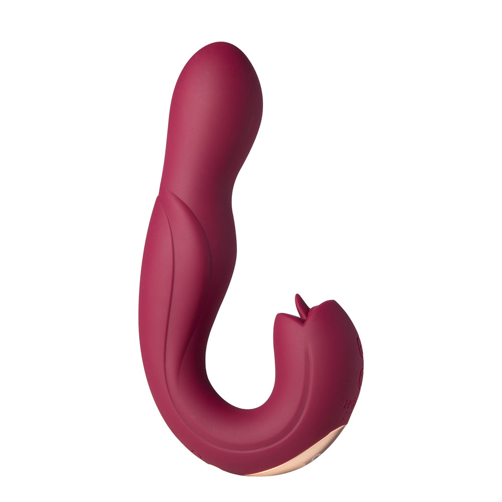 Joi Rotating Head G-Spot Vibrator And Clit Licker Maroon