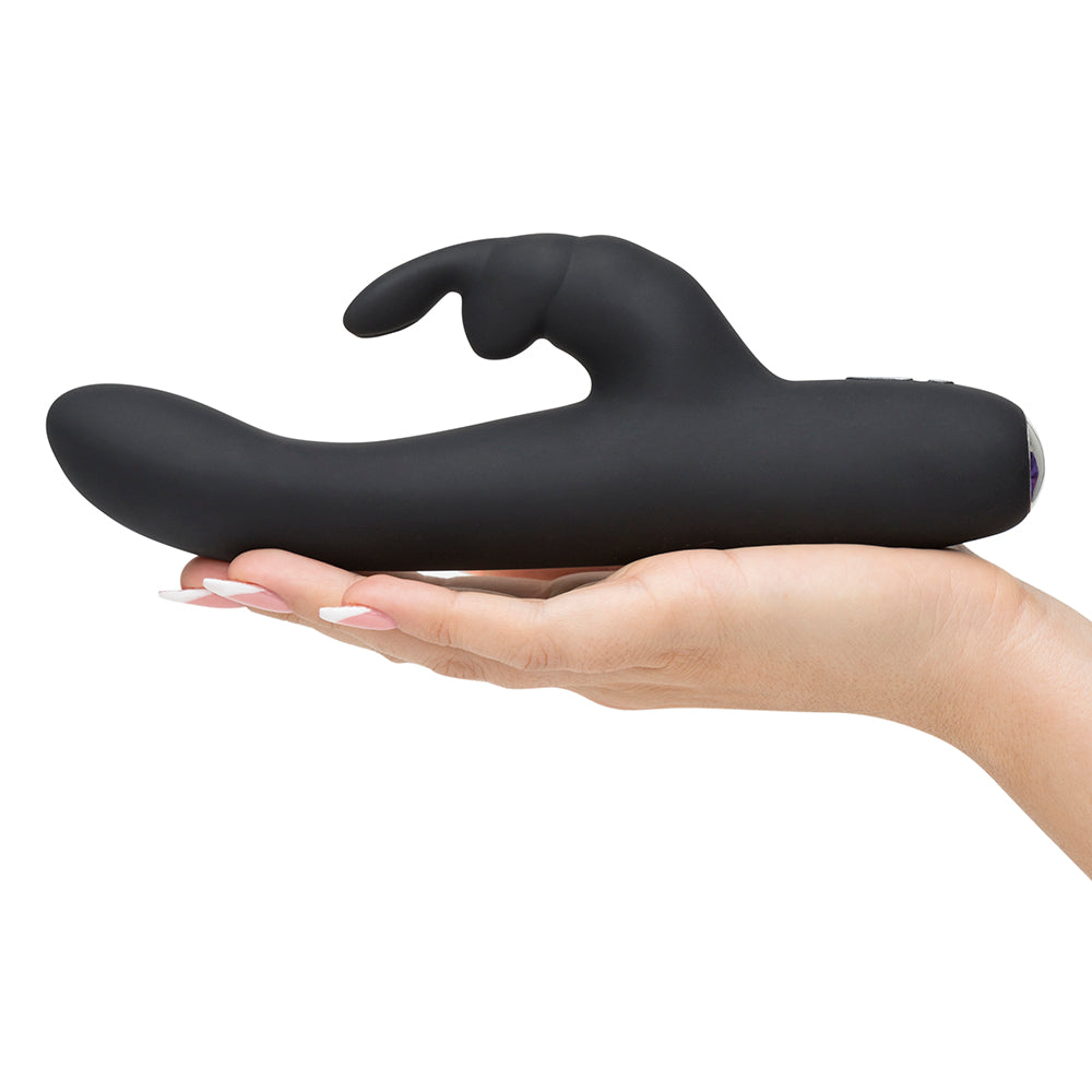 Fifty Shades Of Grey Greedy Girl Rechargeable Slimline Rabbit Vibrator - Black