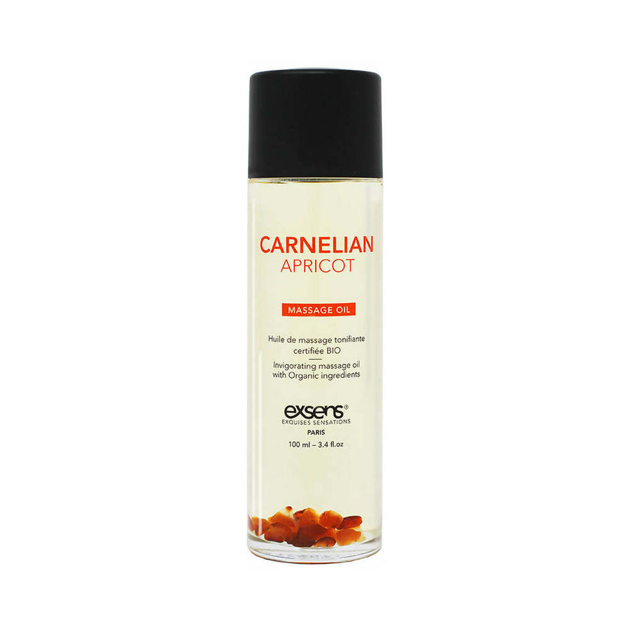 EXSENS of Paris Organic Massage Oil w/Stones - Carnelian Apricot
