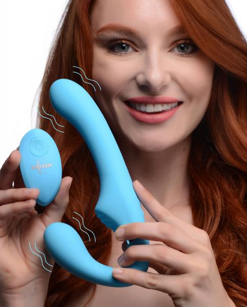 10x Vibrating Silicone Strapless Strap-on - Blue-Strap U-Sexual Toys®