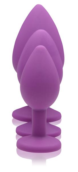 Frisky 3 Piece Silicone Anal Plugs with Gems-Frisky-Sexual Toys®