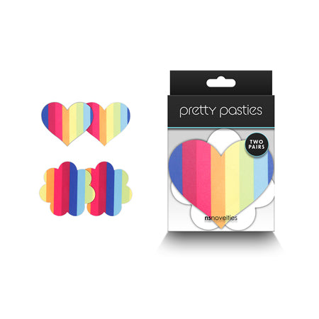 Pretty Pasties Pride Heart &amp; Flower Rainbow - 2 Pair