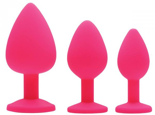 Frisky 3 Piece Silicone Anal Plugs with Gems-Frisky-Sexual Toys®