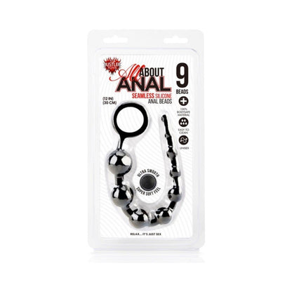 All About Anal Silicone Anal Beads 9 Balls Black-All About Anal-Sexual Toys®