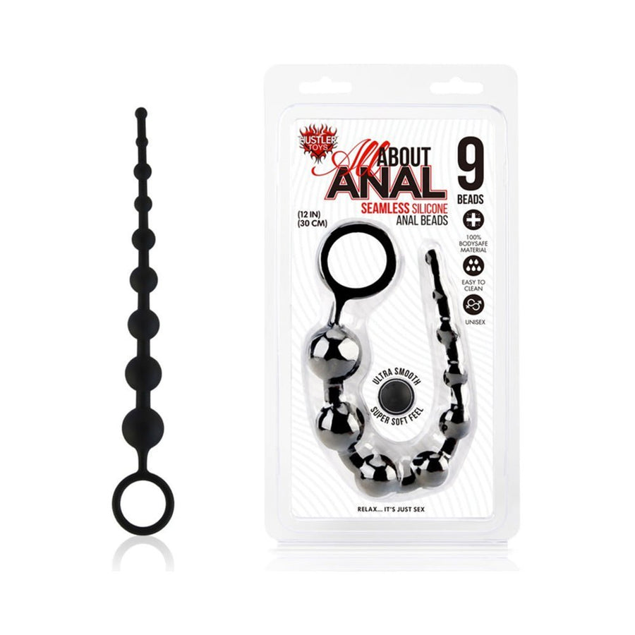 All About Anal Silicone Anal Beads 9 Balls Black-All About Anal-Sexual Toys®