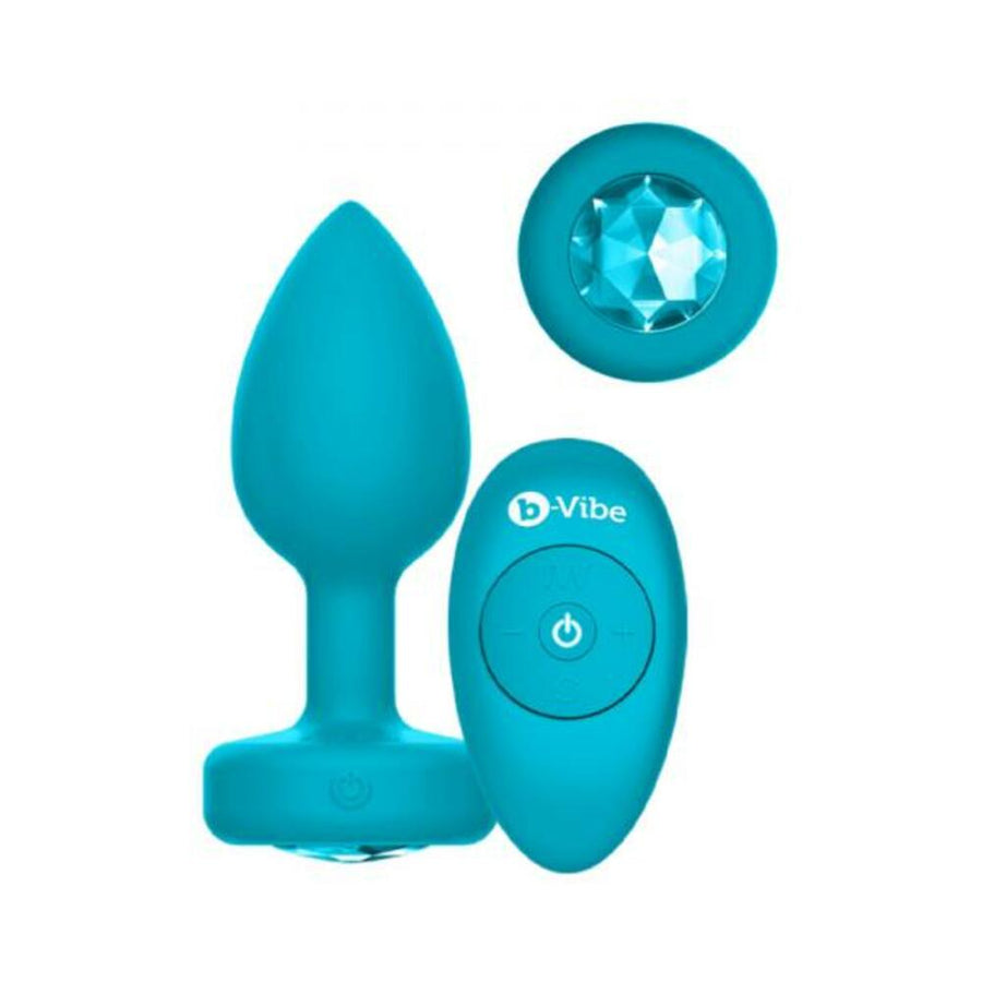 B-vibe Vibrating Jewels - Remote Control - Rechargeable - Aquamarine (s/m)-B-Vibe-Sexual Toys®