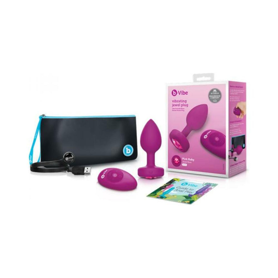 B-vibe Vibrating Jewels - Remote Control - Rechargeable - Pink Ruby (s/m)-B-Vibe-Sexual Toys®