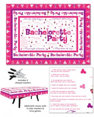 Bachelorette Party Tablecloth Trivia with 4 Markers-Bachelorette Party Favors-Sexual Toys®