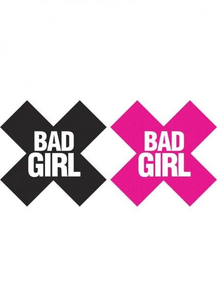 Bad Girl X Pasties 2 Pairs 1 Black, 1 Pink-Peekaboos-Sexual Toys®