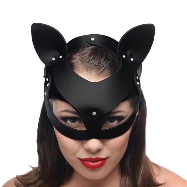 Bad Kitten Leather Cat Mask Black O/S-Master Series-Sexual Toys®