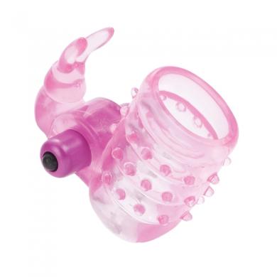 Basic Essentials Stretchy Bunny Enhancer Vibrating Pink-Basic Essentials-Sexual Toys®