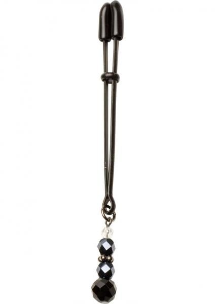 Beaded Clit Clamp With Tweezer Tip - Black-blank-Sexual Toys®
