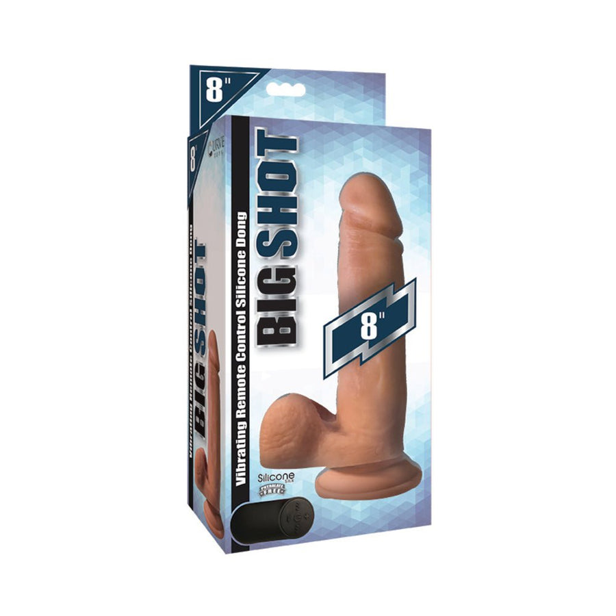 Big Shot Silicone Vibrating Dong W/balls Light 8in-Curve Novelties-Sexual Toys®