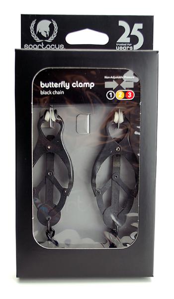 Black Butterfly Nipple Clamps With Chain-blank-Sexual Toys®