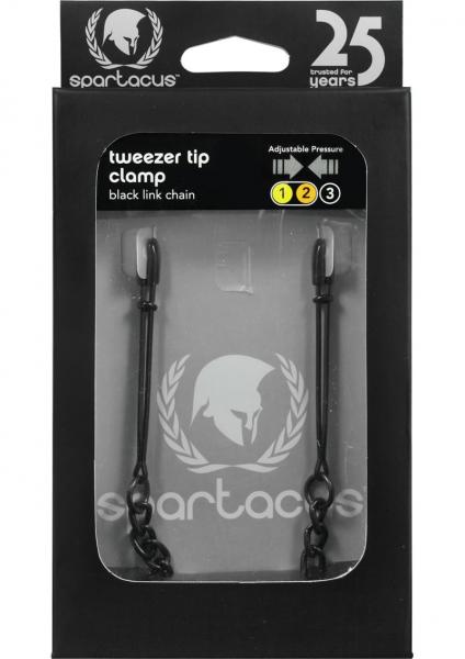 Black Tweezer Clamp W/Link Chain-blank-Sexual Toys®
