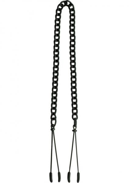 Black Tweezer Clamp W/Link Chain-blank-Sexual Toys®