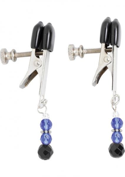 Blue Beaded Clamps With Broad Tip Nipple Clamps Blue-blank-Sexual Toys®