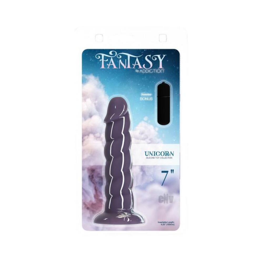 Addiction Unicorn Fantasy Dong 7 In. Purple With Powerbullet-BMS-Sexual Toys®