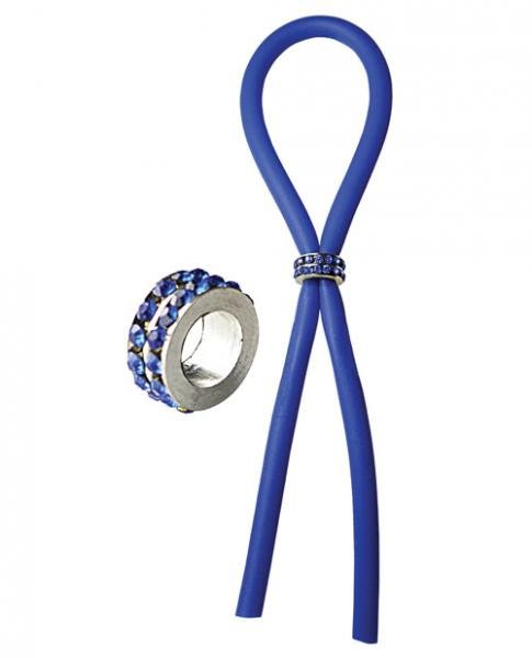 Bolo Lasso Silicone Ring Blue Gems Bead Slider-Bolo Erection Enhancement-Sexual Toys®