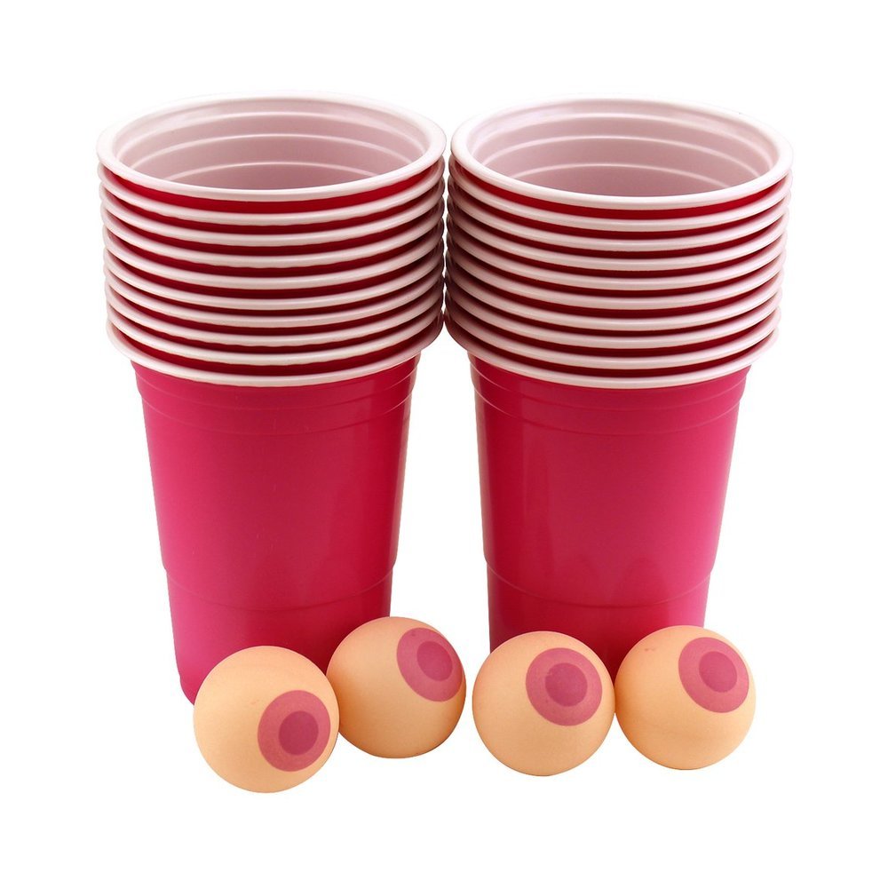 Boobie Beer Pong Boxed Set With Cups &amp; Boobie Balls-blank-Sexual Toys®