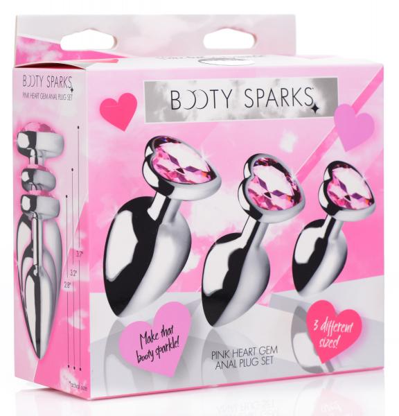 Booty Sparks Pink Heart Gem Anal Plug Set-BootySparks-Sexual Toys®