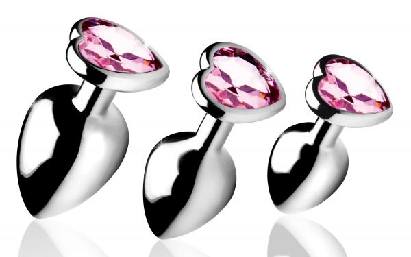 Booty Sparks Pink Heart Gem Anal Plug Set-BootySparks-Sexual Toys®