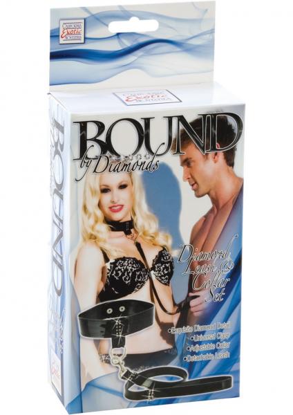 Bound By Diamonds Diamond Leash and Collar Set Black-blank-Sexual Toys®