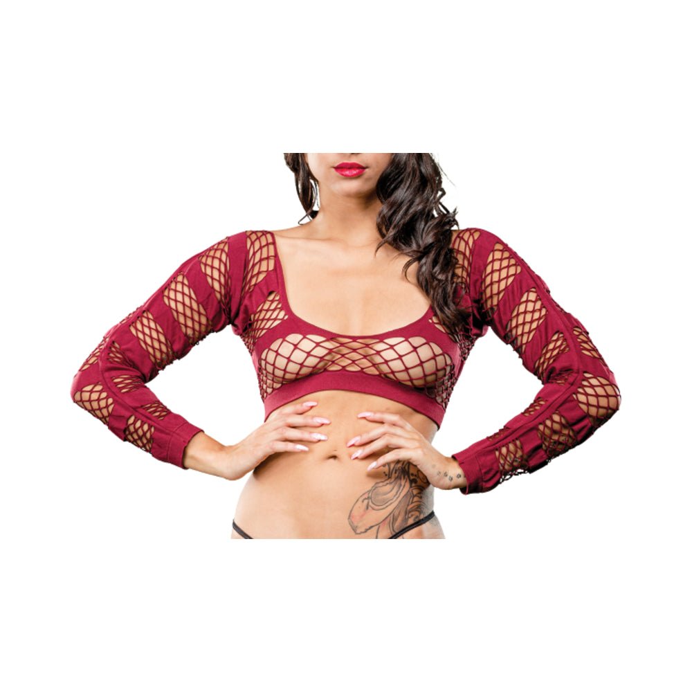 Burgundy Stripes Crotchless Legging-Beverly Hills Naughty Girl-Sexual Toys®