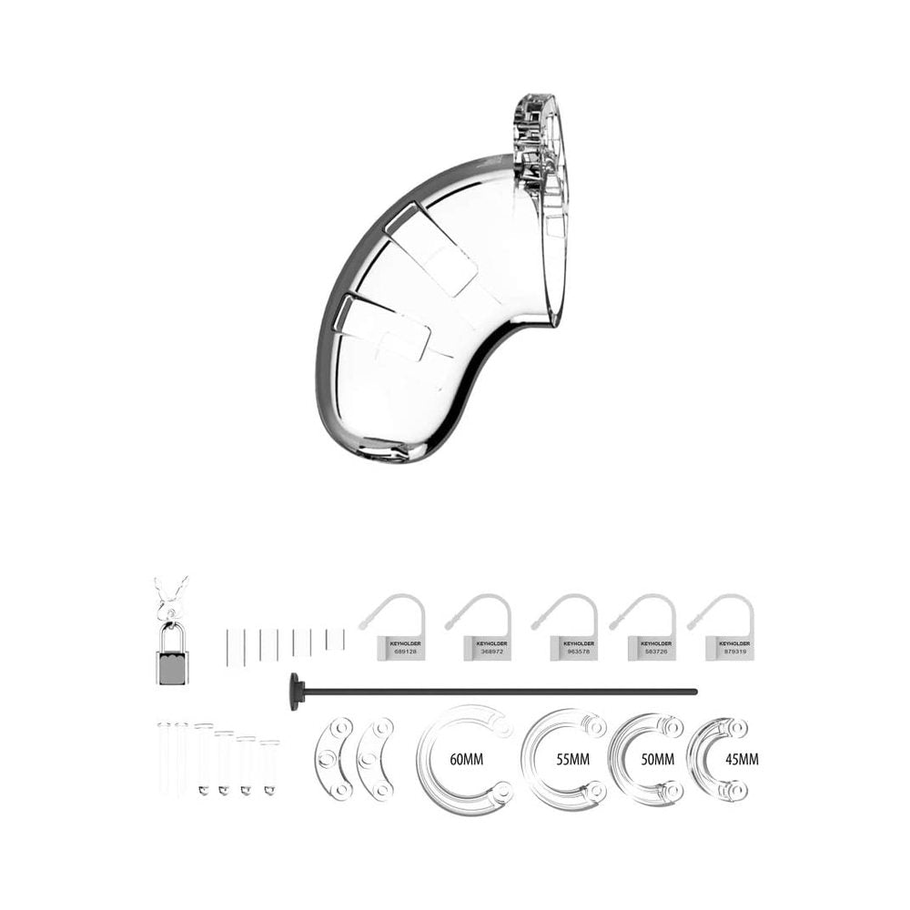 Cage With Silicone Urethal Sounding 15 - Transparent-Shots-Sexual Toys®