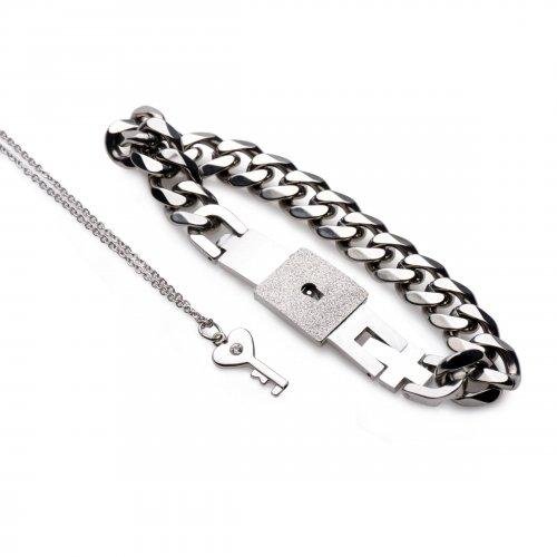 Chained Locking Bracelet And Key Necklace Couples Set-Master Series-Sexual Toys®