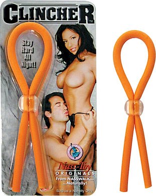 Clincher Adjustable Rubber Cock Ring - Orange-blank-Sexual Toys®