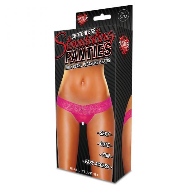 Crotchless Panties Pearl Beads Hot Pink S/M-Electric Eel-Sexual Toys®