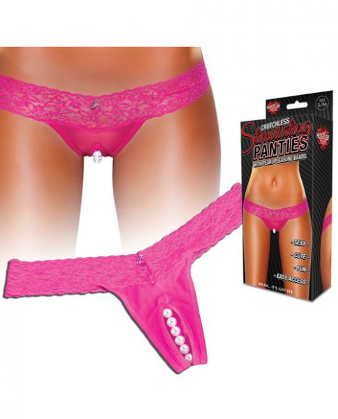 Crotchless Panties Pearl Beads Pink M/L-Electric Eel-Sexual Toys®