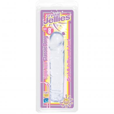 Crystal Jellies 8 Inch Classic Dildo in Clear-Doc Johnson-Sexual Toys®