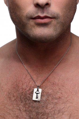 Cuffed Locking Bracelet, Key Necklace Tungsten Steel-Master Series-Sexual Toys®