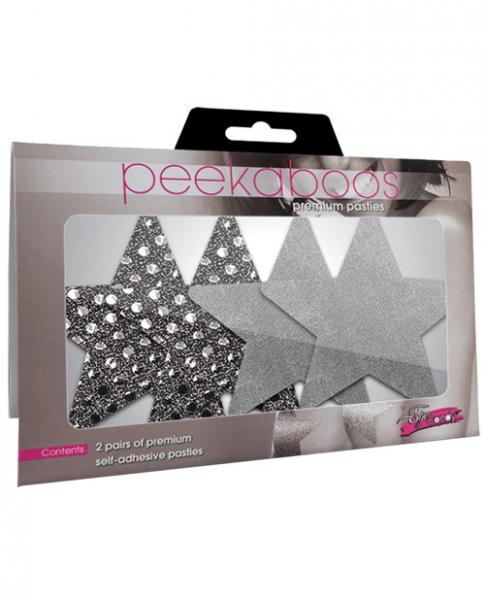 Dark Angel Stars Silver Pack Of 2 Pairs-blank-Sexual Toys®