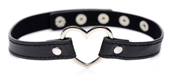 Dark Heart Chrome Black Choker Black O/S-Master Series-Sexual Toys®