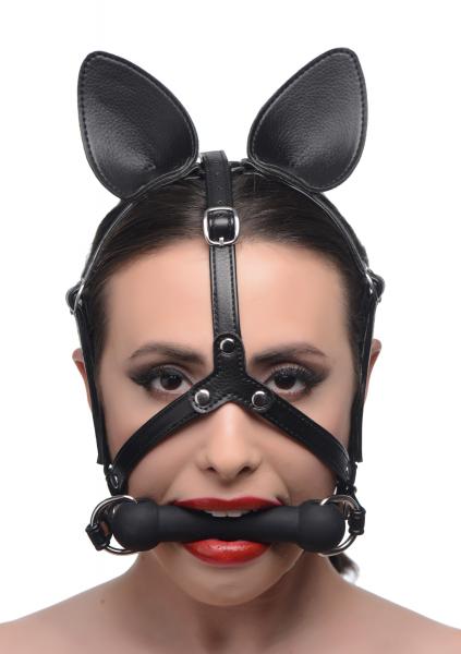 Dark Horse Pony Head Harness With Silicone Bit Black O/S-Master Series-Sexual Toys®